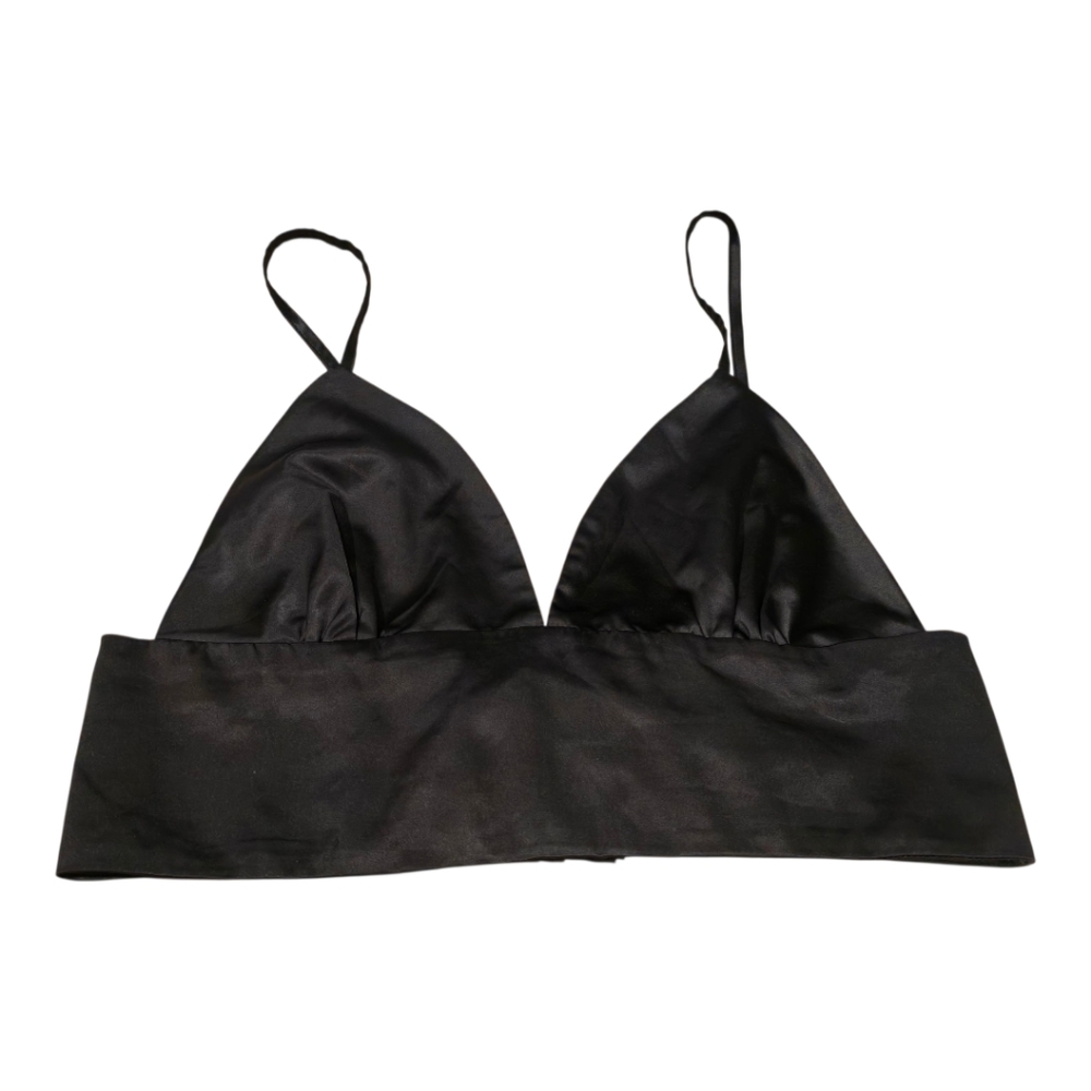 MABLE Black Satin Bralette Size M Clubbing Date Summer Concert Coachella Sexy